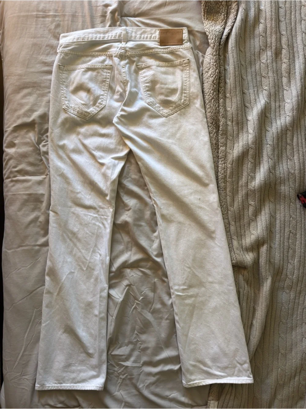 True Religion Men’s White Straight Jeans